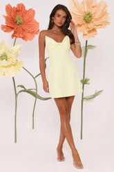 Refined Glow Strapless Mini Dress Yellow